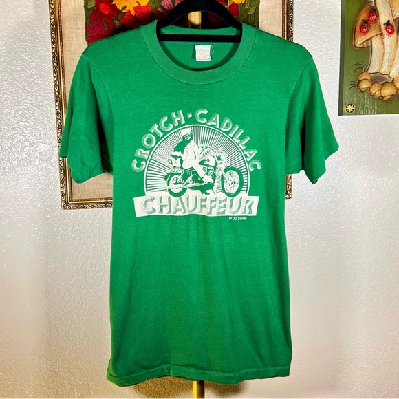 1980s Crotch Cadillac Chauffeur Dirty Biker Tee - Picture 1 of 4